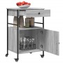 Carrito de cocina madera ingeniería gris Sonoma 56x43x89,5 cm de , Carros de cocina y comedor - Ref: Foro24-842394, Precio: 8...