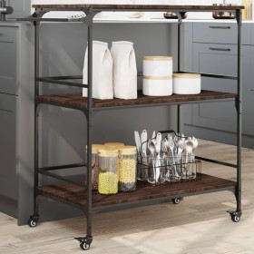 Oak brown engineered wood kitchen cart 100.5x50x105cm by , Kitchen and dining carts - Ref: Foro24-842335, Price: 89,54 €, Dis...