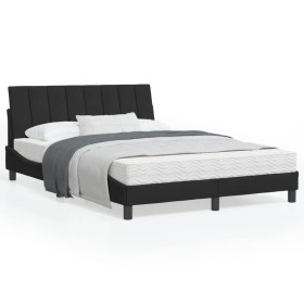 Estructura de cama con cabecero de terciopelo negro 140x200 cm de , Camas y somieres - Ref: Foro24-3207851, Precio: 230,99 €,...