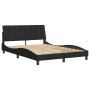 Bed frame with black velvet headboard 140x200 cm by , Beds and slatted bases - Ref: Foro24-3207851, Price: 230,99 €, Discount: %