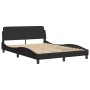 Bed frame with black velvet headboard 140x200 cm by , Beds and slatted bases - Ref: Foro24-3207851, Price: 230,99 €, Discount: %