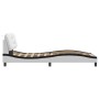 Estructura cama cabecero cuero sintético blanco negro 90x200 cm de , Camas y somieres - Ref: Foro24-3207980, Precio: 174,45 €...