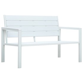 White HDPE garden bench wood look 120 cm by vidaXL, garden benches - Ref: Foro24-47870, Price: 141,99 €, Discount: %