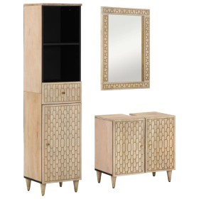 3-piece bathroom furniture set solid mango wood by , Bathroom furniture - Ref: Foro24-3206318, Price: 345,99 €, Discount: %