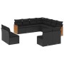 11-teiliges Gartensofa-Set und schwarze synthetische Rattankissen von , Gartensets - Ref: Foro24-3260165, Preis: 686,42 €, Ra...