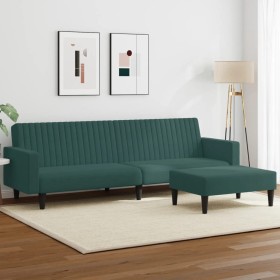 Dark green velvet 2-piece sofa set by , Sofas - Ref: Foro24-3216282, Price: 295,99 €, Discount: %