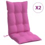 2 Stück Stuhlkissen mit hoher Rückenlehne, rosa Oxford-Stoff von , Kissen für Stühle und Sofas - Ref: Foro24-377662, Preis: 5...