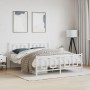 Metal bed frame with headboard and white footboard 160x200 cm by , Beds and slatted bases - Ref: Foro24-374311, Price: 132,37...