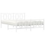 Estructura cama metal con cabecero y estribo blanco 160x200 cm de , Camas y somieres - Ref: Foro24-374311, Precio: 132,37 €, ...