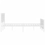 Estructura cama metal con cabecero y estribo blanco 160x200 cm de , Camas y somieres - Ref: Foro24-374311, Precio: 132,37 €, ...