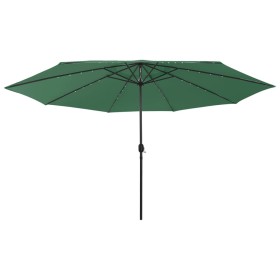 Garden umbrella with LED lights metal pole 400 cm green by , Umbrellas - Ref: Foro24-312531, Price: 99,99 €, Discount: %