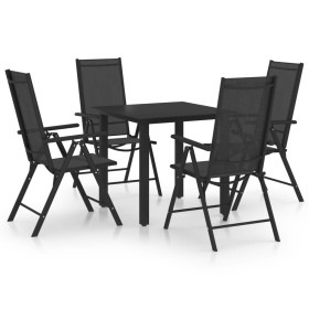 Juego de comedor de jardín 5 piezas aluminio negro de , Conjuntos de jardín - Ref: Foro24-3070631, Precio: 299,22 €, Descuent...