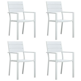 Garden chairs 4 units HDPE wood-like white appearance by vidaXL, Garden chairs - Ref: Foro24-47884, Price: 217,64 €, Discount: %