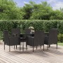 Set de comedor de jardín 7 pzas y cojines ratán sintético negro de , Conjuntos de jardín - Ref: Foro24-3156787, Precio: 490,4...