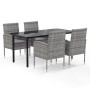 Garden dining set 5 pieces with anthracite synthetic rattan cushions by , Garden sets - Ref: Foro24-3156770, Price: 445,99 €,...