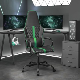 Silla gaming cuero sintético negro y verde de , Sillones para videojuegos - Ref: Foro24-3143790, Precio: 112,74 €, Descuento: %