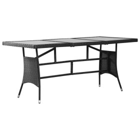 Mesa de jardín ratán sintético negro 170x80x74 cm de , Mesas de jardín - Ref: Foro24-3203730, Precio: 469,53 €, Descuento: %