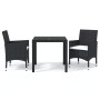 3-piece garden dining set and black synthetic rattan cushions by , Garden sets - Ref: Foro24-3095009, Price: 284,79 €, Discou...