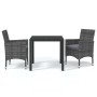 3-piece garden furniture set with gray synthetic rattan cushions by , Garden sets - Ref: Foro24-3095021, Price: 287,02 €, Dis...