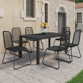 Set de comedor de jardín de 7 piezas PVC ratán negro de , Conjuntos de jardín - Ref: Foro24-3060121, Precio: 523,98 €, Descue...