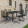 7-Piece Black PVC Rattan Garden Dining Set by , Garden sets - Ref: Foro24-3060121, Price: 523,98 €, Discount: %