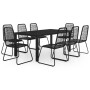 Set de comedor de jardín de 9 piezas PVC ratán negro de , Conjuntos de jardín - Ref: Foro24-3060123, Precio: 724,23 €, Descue...