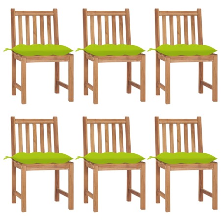 Garden chairs 6 units solid teak wood with cushions by , Garden chairs - Ref: Foro24-3073141, Price: 625,41 €, Discount: %