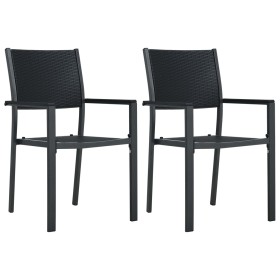 Garden chairs 2 units plastic with black rattan look by vidaXL, Garden chairs - Ref: Foro24-47889, Price: 93,86 €, Discount: %