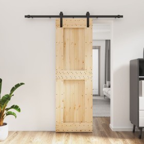 Schiebetür mit Beschlägen aus massivem Kiefernholz, 70 x 210 cm von , Türen - Ref: Foro24-3202975, Preis: 173,99 €, Rabatt: %