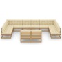 Set de muebles de jardín 13 pzs cojines madera pino marrón miel de , Conjuntos de jardín - Ref: Foro24-3077242, Precio: 1,00 ...