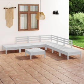 Garden furniture set 8 pieces solid white pine wood by , Garden sets - Ref: Foro24-3082653, Price: 360,76 €, Discount: %