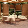 Muebles de jardín 9 piezas cojines madera maciza de pino de , Conjuntos de jardín - Ref: Foro24-3096277, Precio: 884,99 €, De...