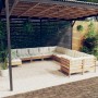 Garden furniture 11 pieces and cushions honey brown pine wood by , Garden sets - Ref: Foro24-3097058, Price: 995,29 €, Discou...