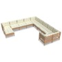 Garden furniture 11 pieces and cushions honey brown pine wood by , Garden sets - Ref: Foro24-3097058, Price: 995,29 €, Discou...