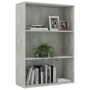 3-tier concrete gray plywood shelf 80x30x114cm by , Bookcases and shelves - Ref: Foro24-801012, Price: 91,99 €, Discount: %