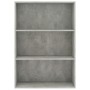 3-tier concrete gray plywood shelf 80x30x114cm by , Bookcases and shelves - Ref: Foro24-801012, Price: 91,99 €, Discount: %