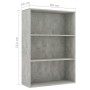 3-tier concrete gray plywood shelf 80x30x114cm by , Bookcases and shelves - Ref: Foro24-801012, Price: 91,99 €, Discount: %