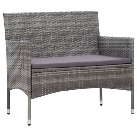 Garden bench 105 cm gray synthetic rattan by , garden benches - Ref: Foro24-43958, Price: 79,07 €, Discount: %