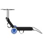 Folding sun lounger with awning and black steel wheels by , Loungers - Ref: Foro24-44323, Price: 57,95 €, Discount: %