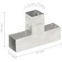 T-förmige Pfostenverbinder aus verzinktem Metall, 71 x 71 mm von , Zaunpfosten - Ref: Foro24-145455, Preis: 20,90 €, Rabatt: %