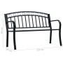 Black steel garden bench 125 cm by vidaXL, garden benches - Ref: Foro24-47945, Price: 99,50 €, Discount: %