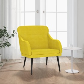 Sillón de terciopelo amarillo 63x76x80 cm de , Sillones - Ref: Foro24-351441, Precio: 81,69 €, Descuento: %