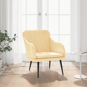 Sillón de terciopelo color crema 63x76x80 cm de , Sillones - Ref: Foro24-351462, Precio: 100,33 €, Descuento: %