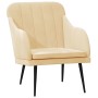 Cream velvet armchair 63x76x80 cm by , Armchairs - Ref: Foro24-351462, Price: 100,21 €, Discount: %