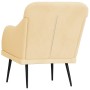 Cream velvet armchair 63x76x80 cm by , Armchairs - Ref: Foro24-351462, Price: 100,21 €, Discount: %