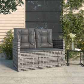 Garden bench with gray synthetic rattan cushions 105 cm by , garden benches - Ref: Foro24-362319, Price: 100,99 €, Discount: %