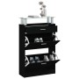 Black plywood shoe cabinet 63x24x104 cm by , Shoe racks and shoe organizers - Ref: Foro24-342564, Price: 89,53 €, Discount: %