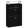 Black plywood shoe cabinet 63x24x104 cm by , Shoe racks and shoe organizers - Ref: Foro24-342564, Price: 89,53 €, Discount: %