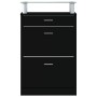 Black plywood shoe cabinet 63x24x104 cm by , Shoe racks and shoe organizers - Ref: Foro24-342564, Price: 89,53 €, Discount: %