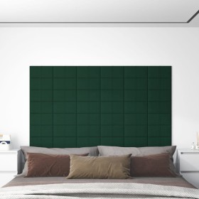 Wall panels 12 pcs dark green fabric 30x15 cm 0.54 m² by , Wall covering - Ref: Foro24-344014, Price: 24,99 €, Discount: %